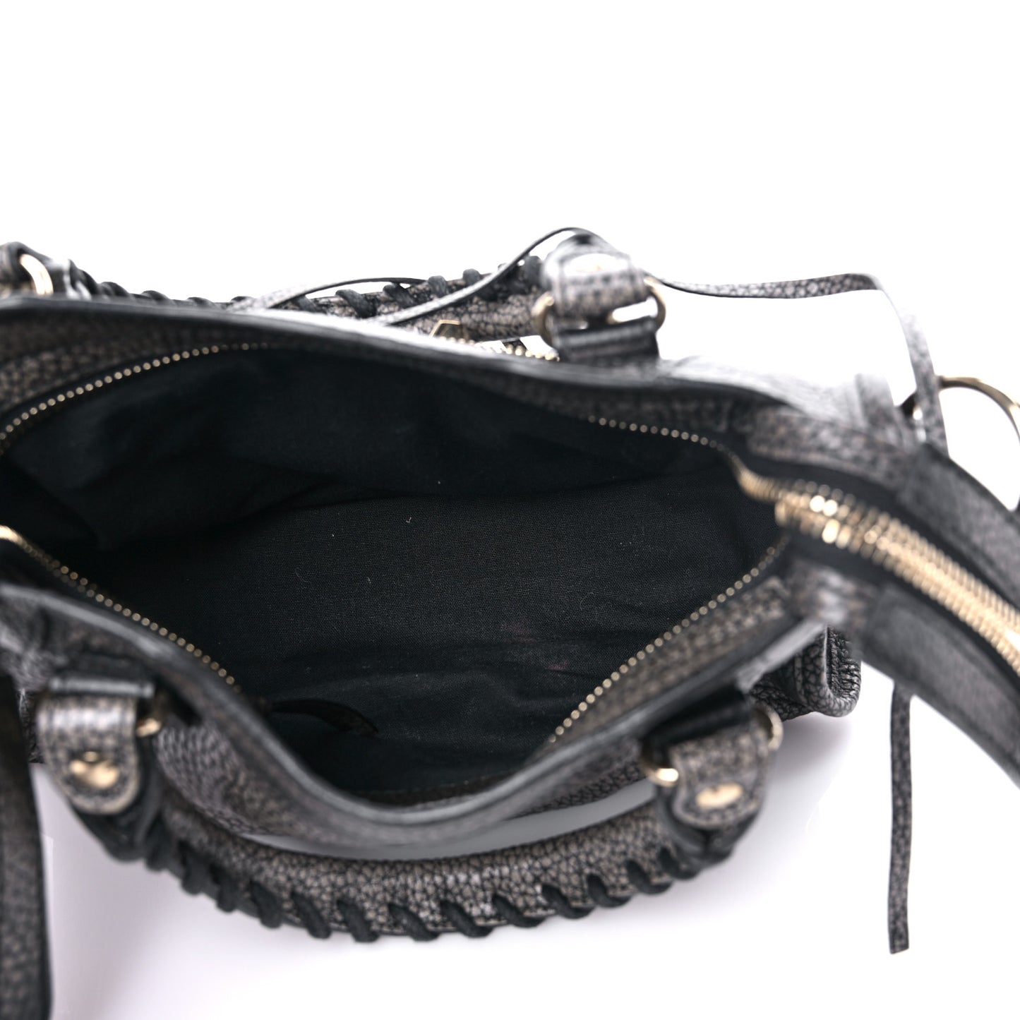 Grained Calfskin Classic Gold Hardware Mini City Ombre Grey Gradient
