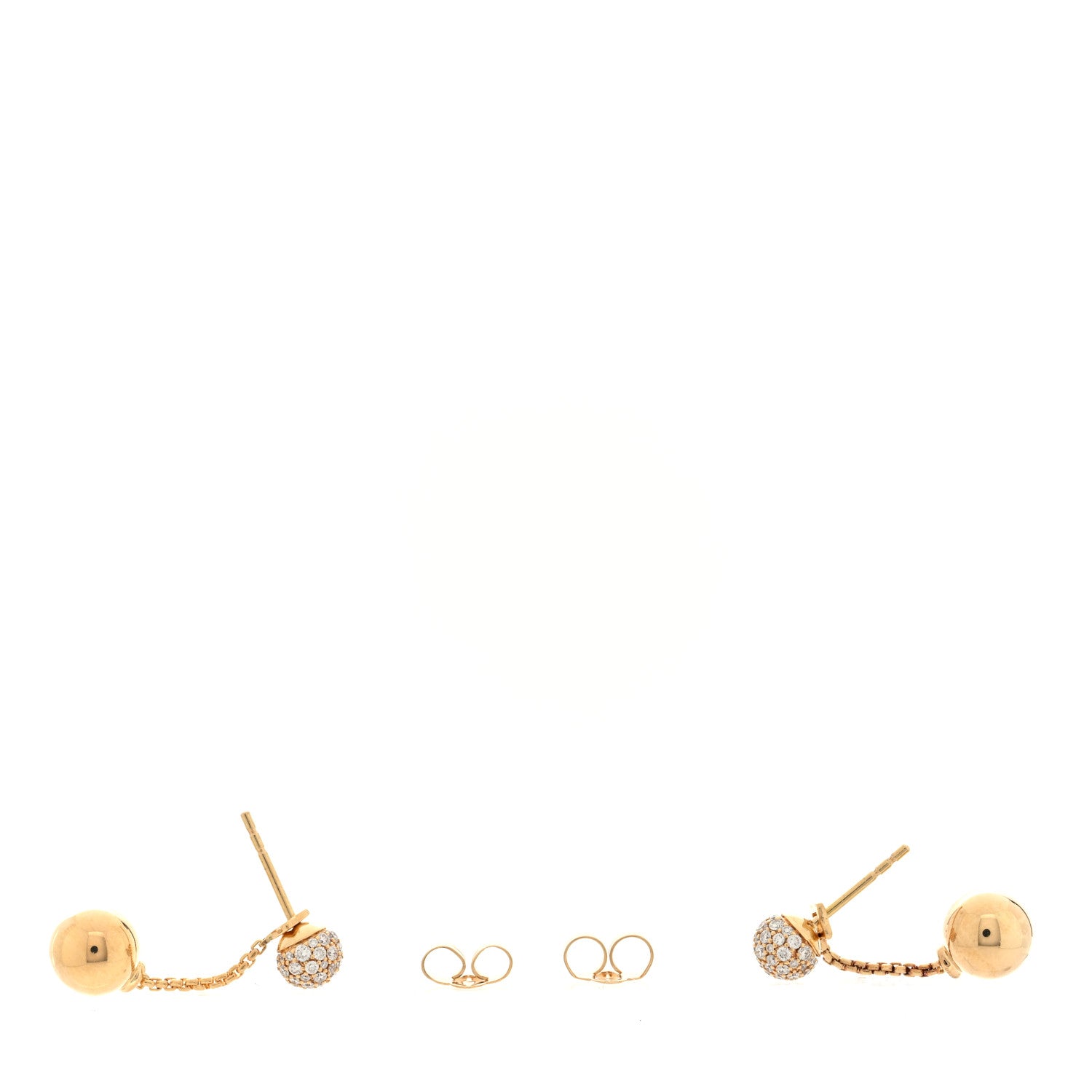 David Yurman 18K Yellow Gold Diamond Ball Drop Earrings 3 of 5