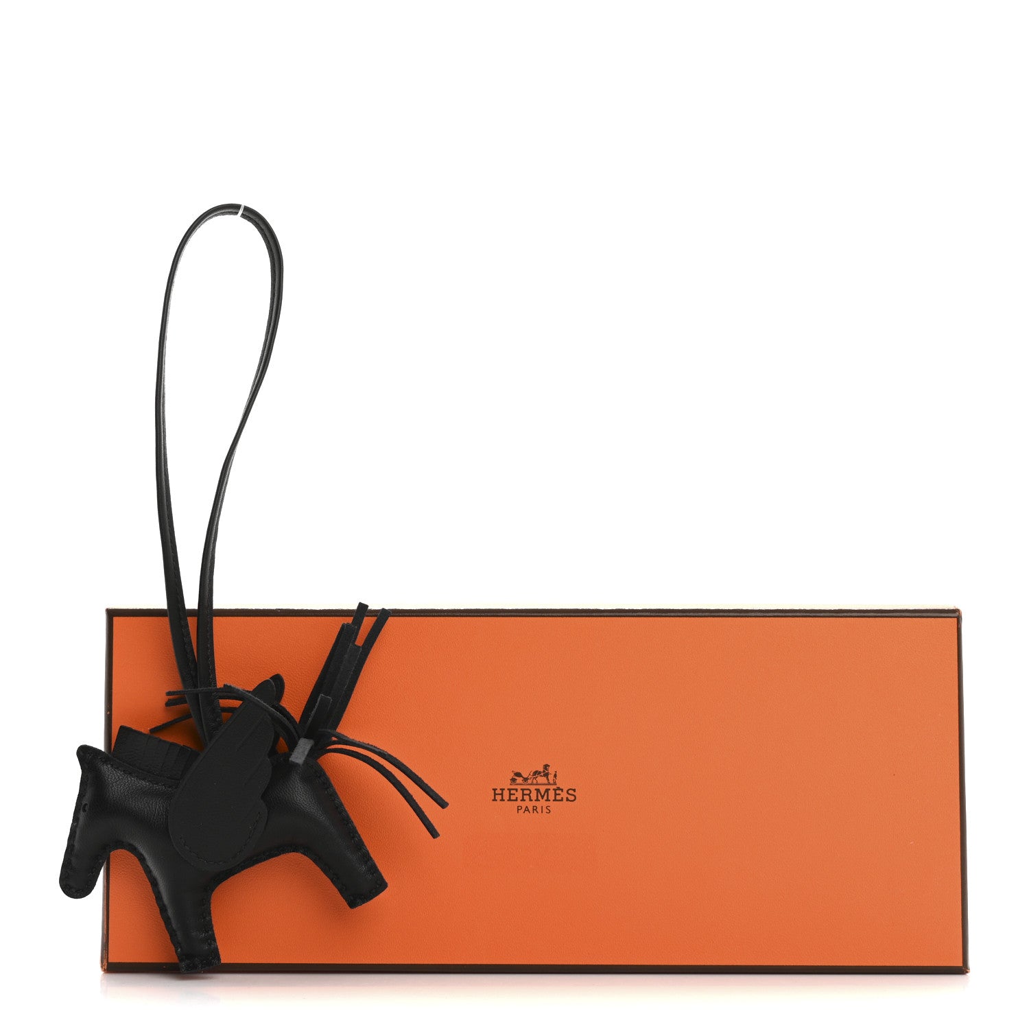 Hermes Milo Lambskin Grigri Rodeo Pegase Horse Bag Charm PM So Black 8 of 8