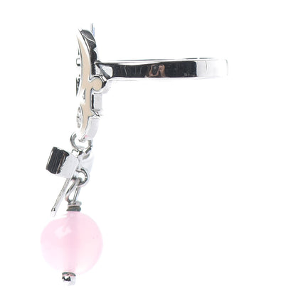 Christian Dior Enamel Bead Bow Ring 5 Silver 3 of 4