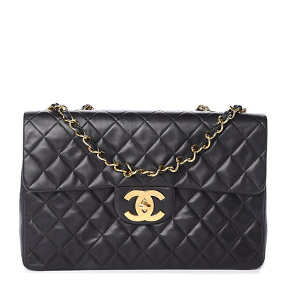 Chanel Lambskin Quilted XL Jumbo Single Flap Black 1 of 9