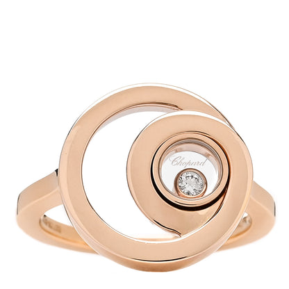 Chopard 18K Rose Gold Diamond Happy Diamond Ring 54 7 1 of 5