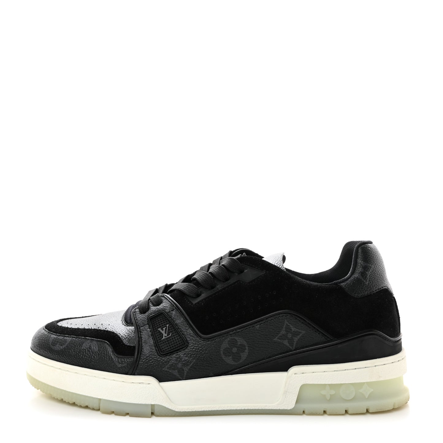 Calfskin Monogram Eclipse Mens LV Trainer Sneakers 8.5 Black