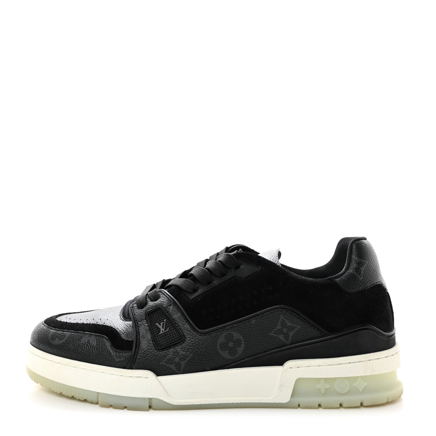 Louis Vuitton Calfskin Monogram Eclipse Mens LV Trainer Sneakers 8.5 Black 1 of 9