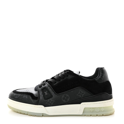 Louis Vuitton Calfskin Monogram Eclipse Mens LV Trainer Sneakers 8.5 Black 1 of 9