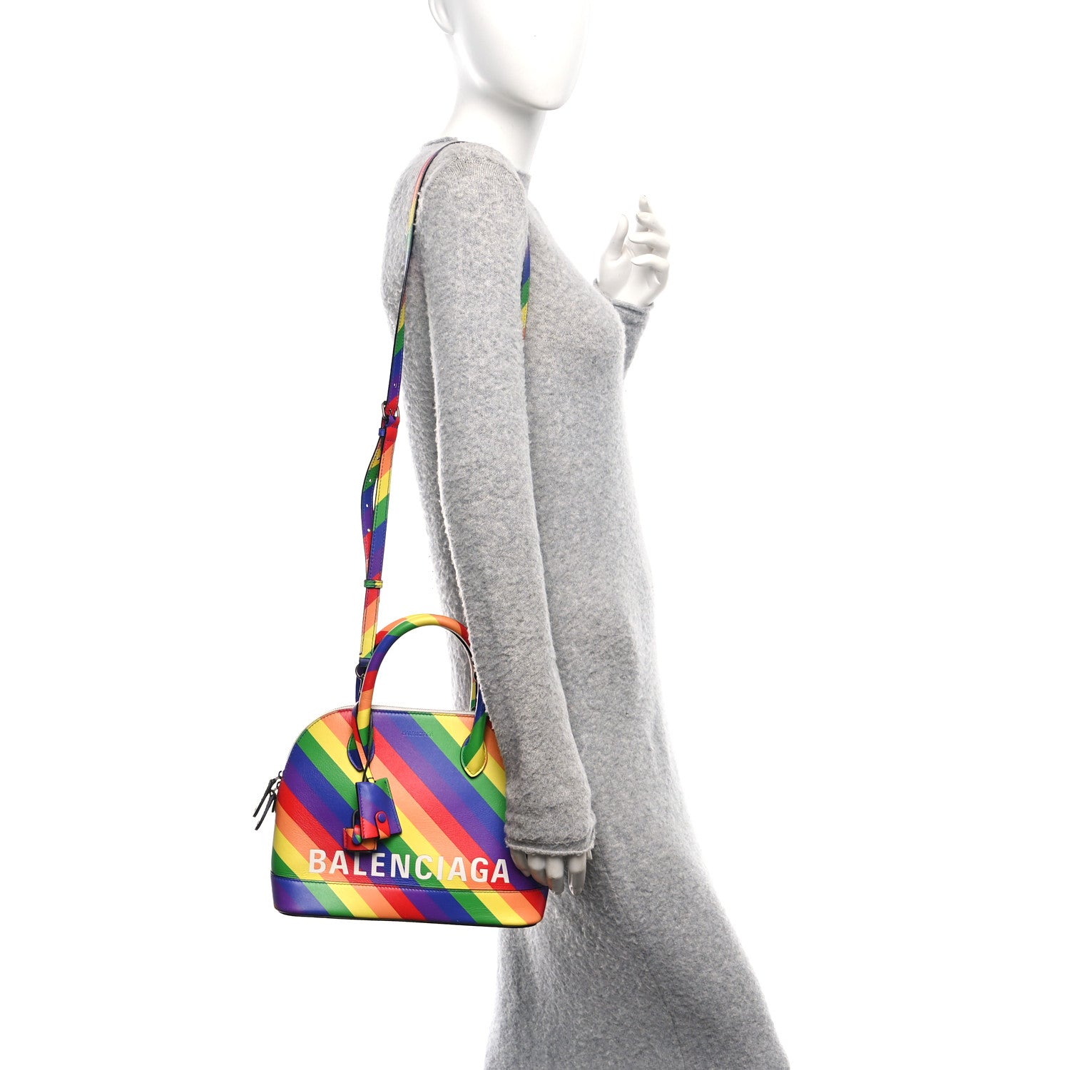 Balenciaga Smooth Calfskin Logo Rainbow S Ville Top Handle Bag Multicolor 3 of 11