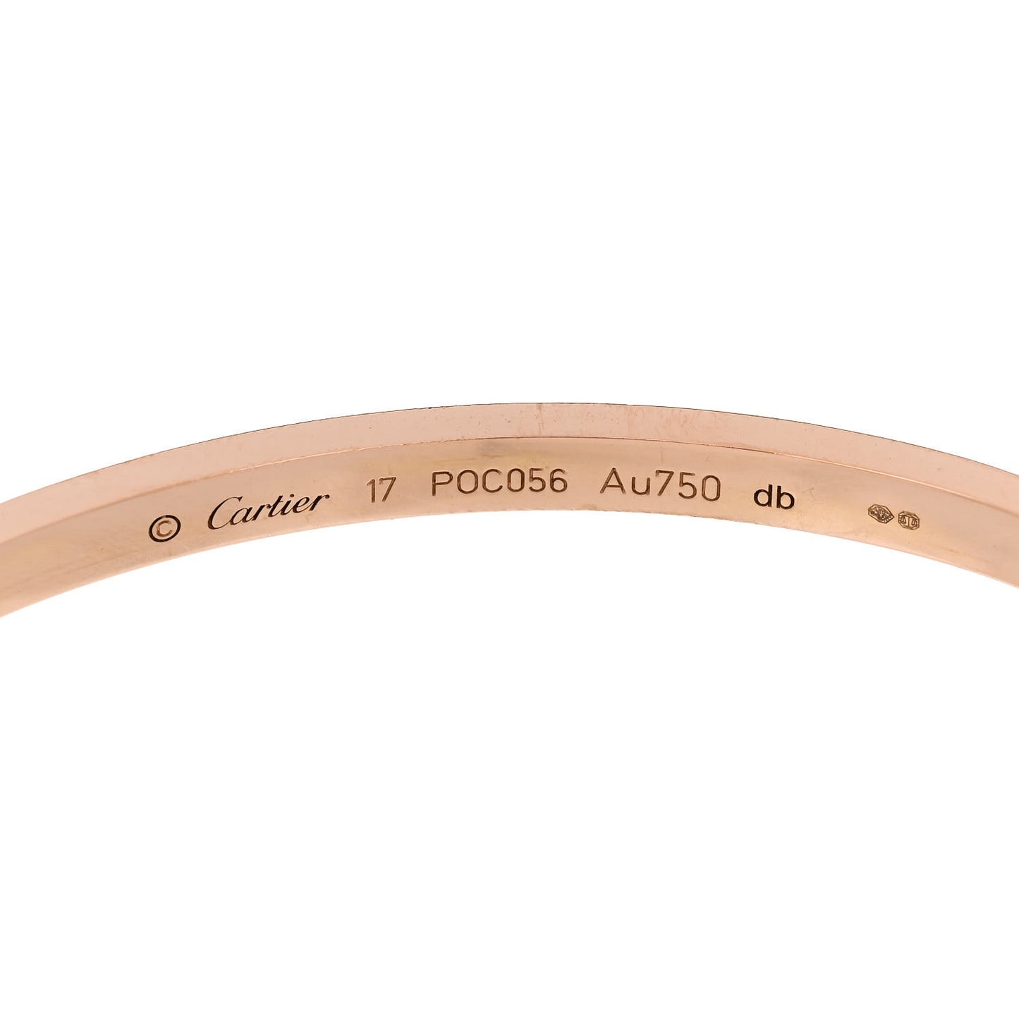 18K Pink Gold Small LOVE Bracelet 17