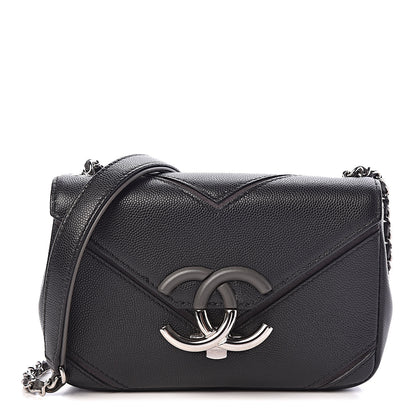 Chanel Caviar Macro Chevron Small Single Flap Black 1 of 10