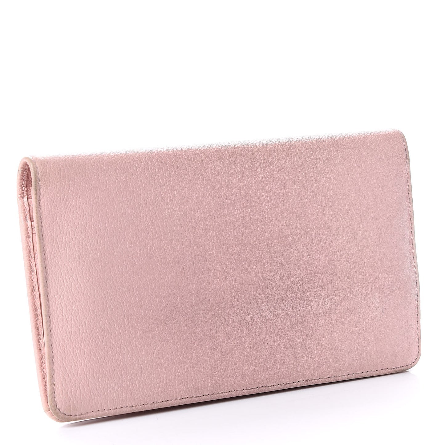 Goatskin Camellia Yen Wallet Pink