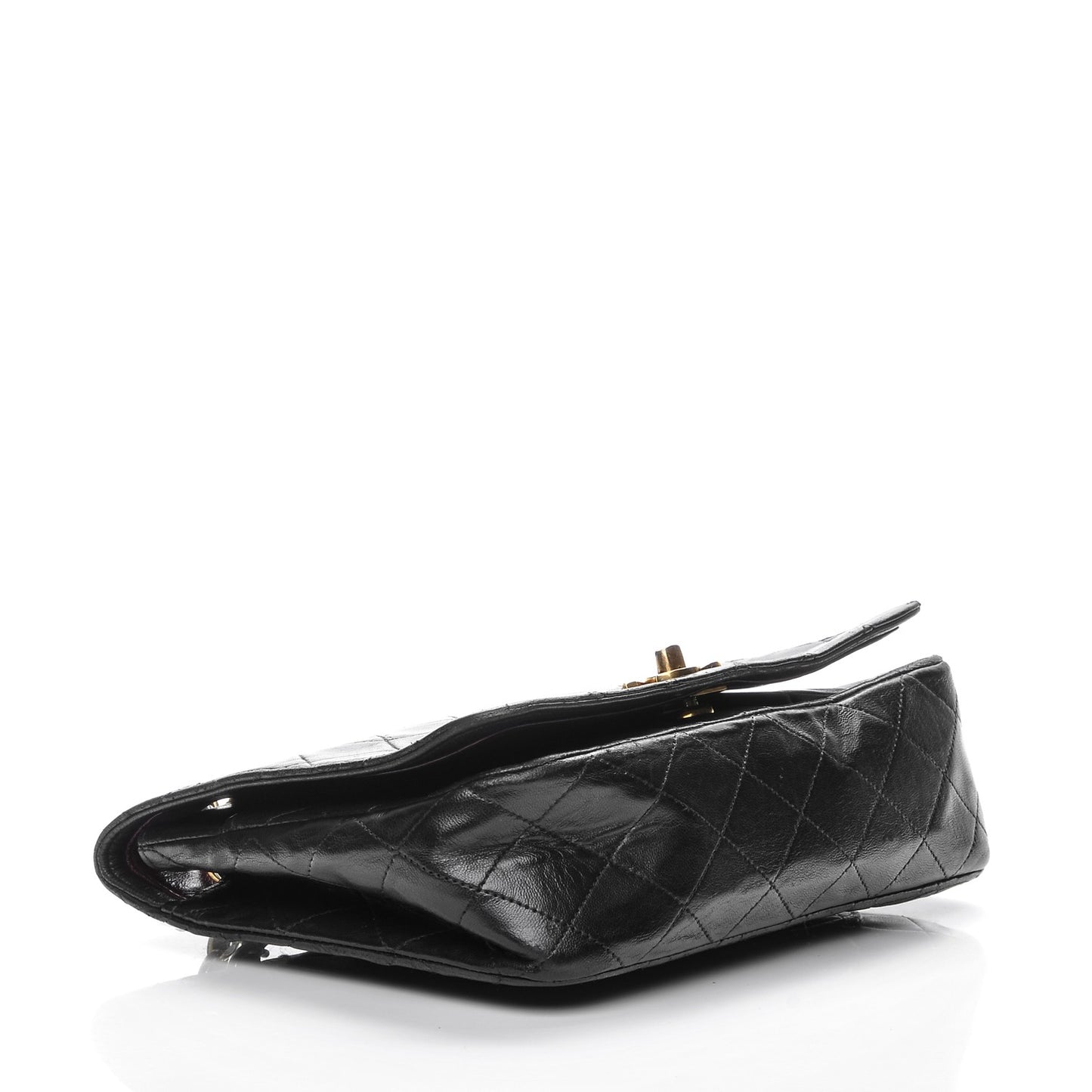 Lambskin Quilted Small Single Flap Black