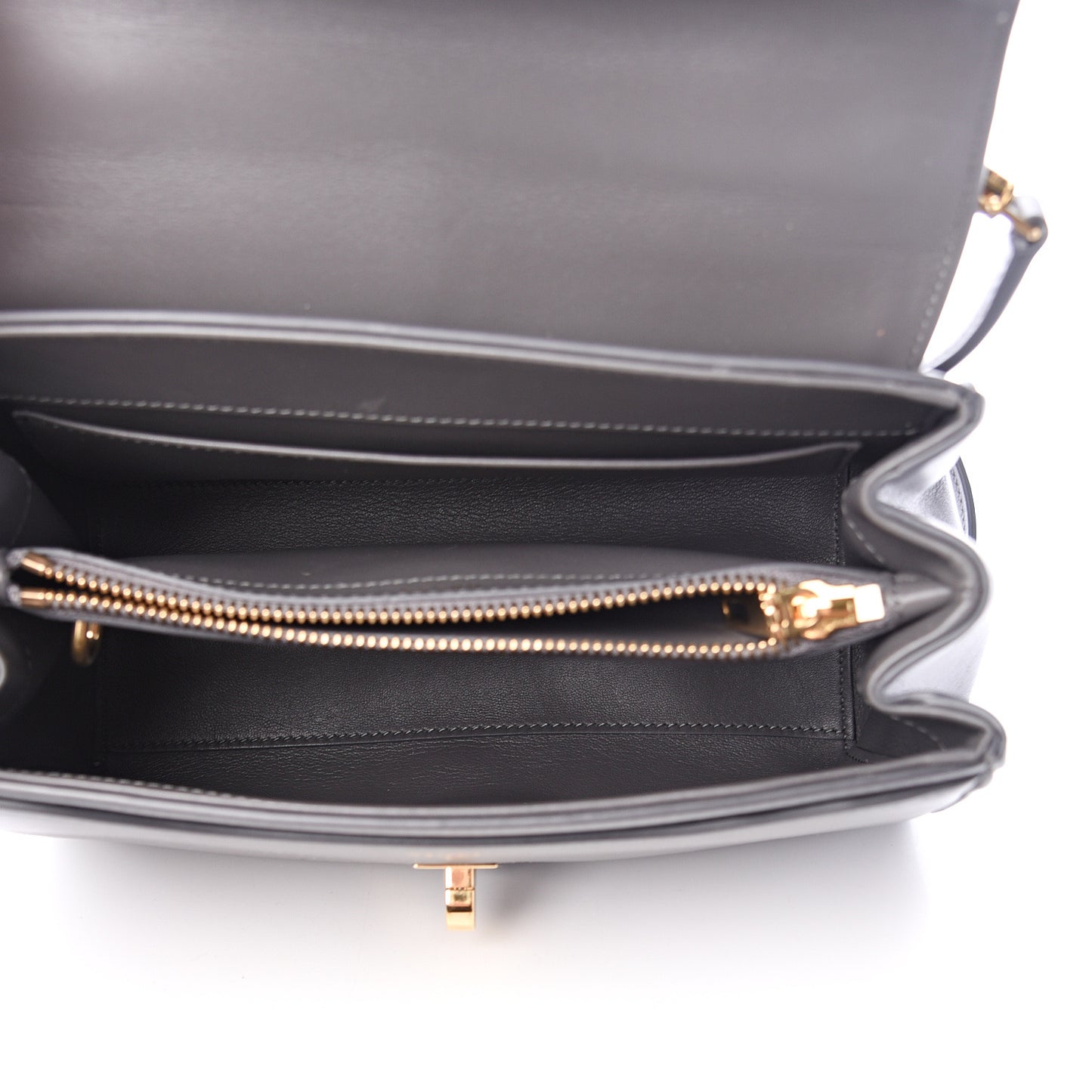 Satinated Calfskin Small 16 Top Handle Bag Gray
