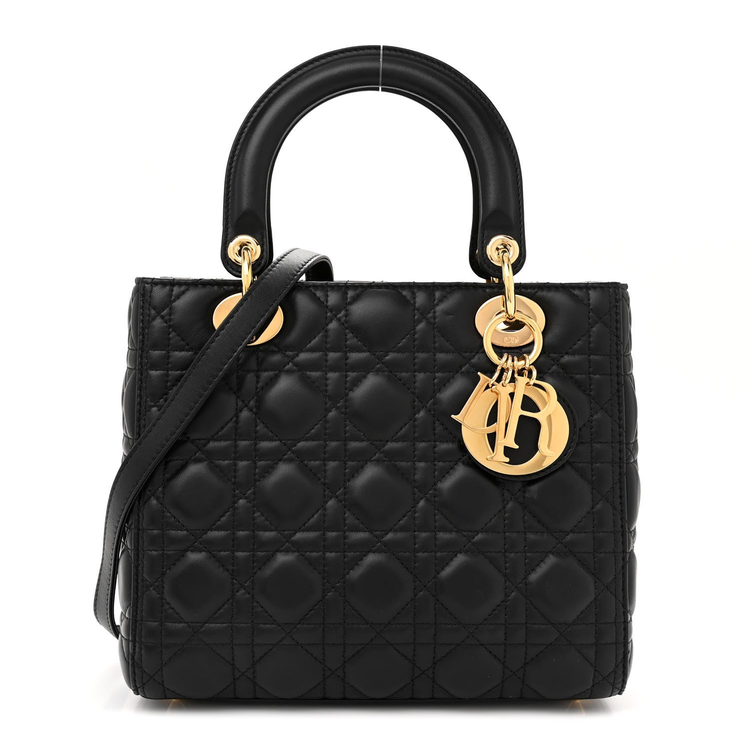 Christian Dior Lambskin Cannage Medium Lady Dior Black 1 of 10