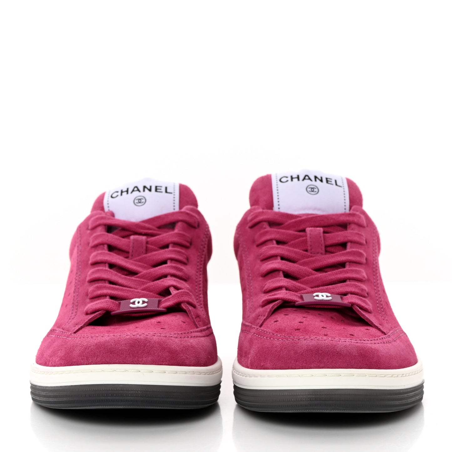 Suede Calfskin Logo Sneakers 39 Dark Pink