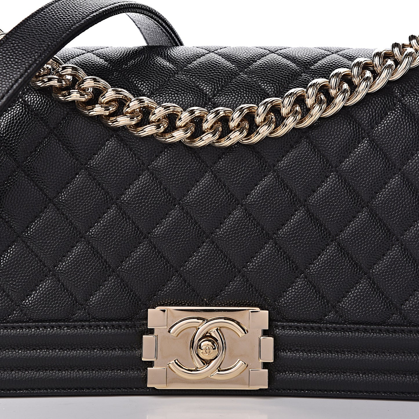 Caviar Quilted Medium Boy Flap Black