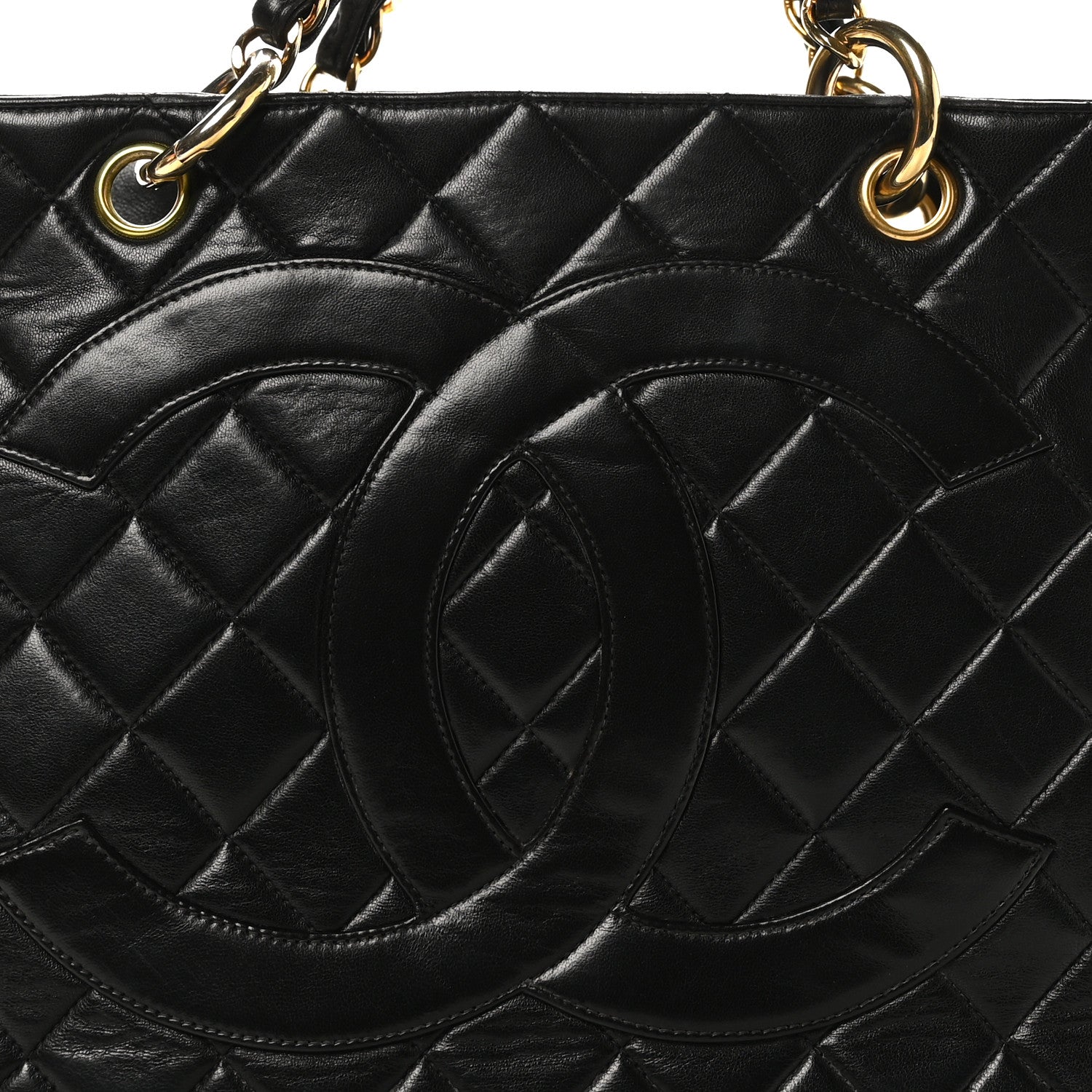 Chanel Lambskin Quilted Grand Shopping Tote GST Black 9 of 11