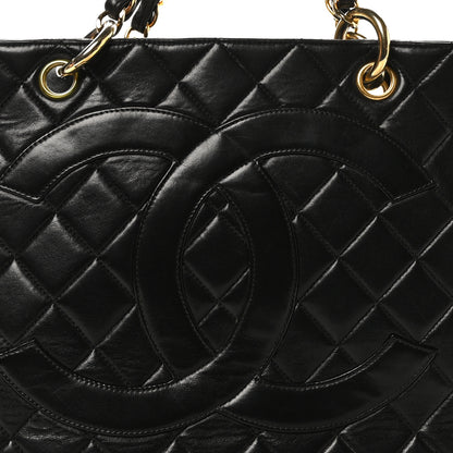 Chanel Lambskin Quilted Grand Shopping Tote GST Black 9 of 11