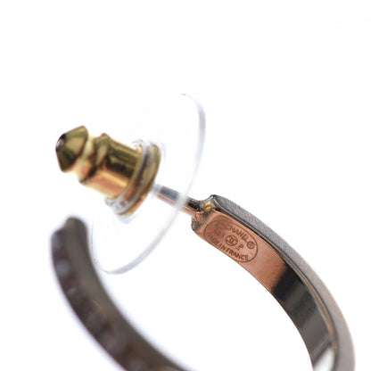 Chanel Crystal Lock Symbols CC Hoop Drop Earrings Gold 4 of 5