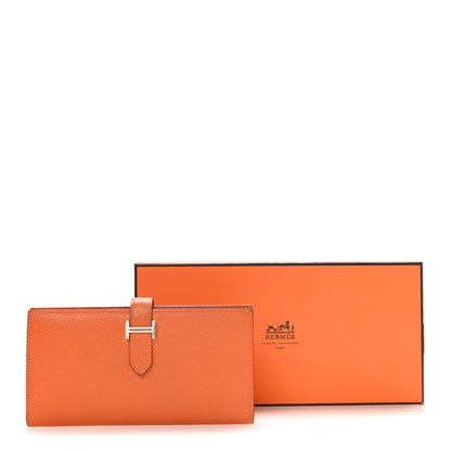 Hermes Epsom Bearn Gusset Wallet Orange 8 of 8
