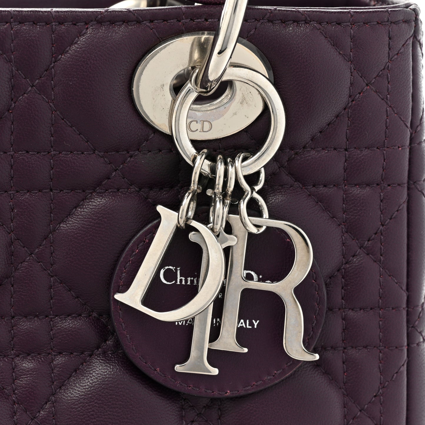 Lambskin Cannage Medium Lady Dior Purple