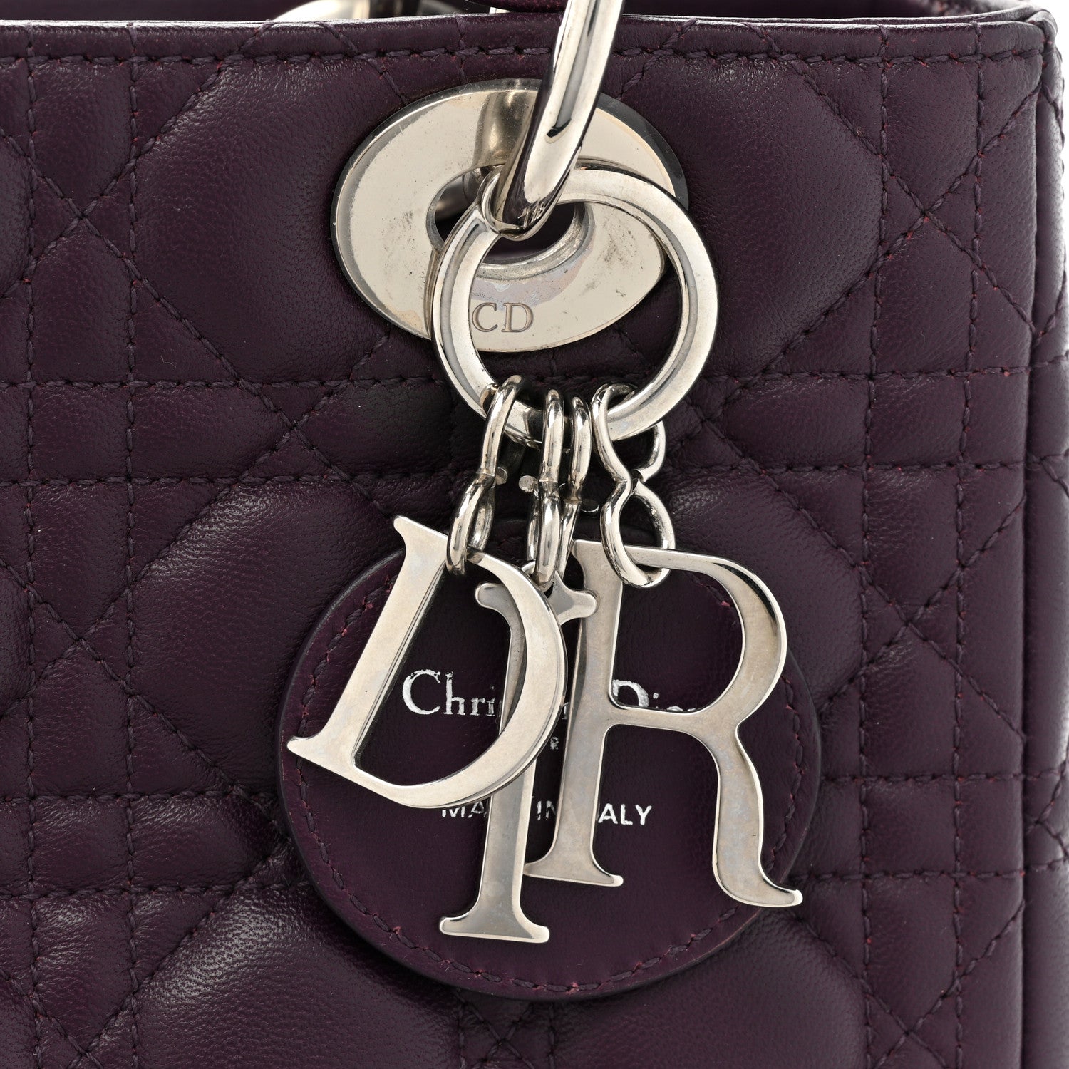 Christian Dior Lambskin Cannage Medium Lady Dior Purple 18 of 18