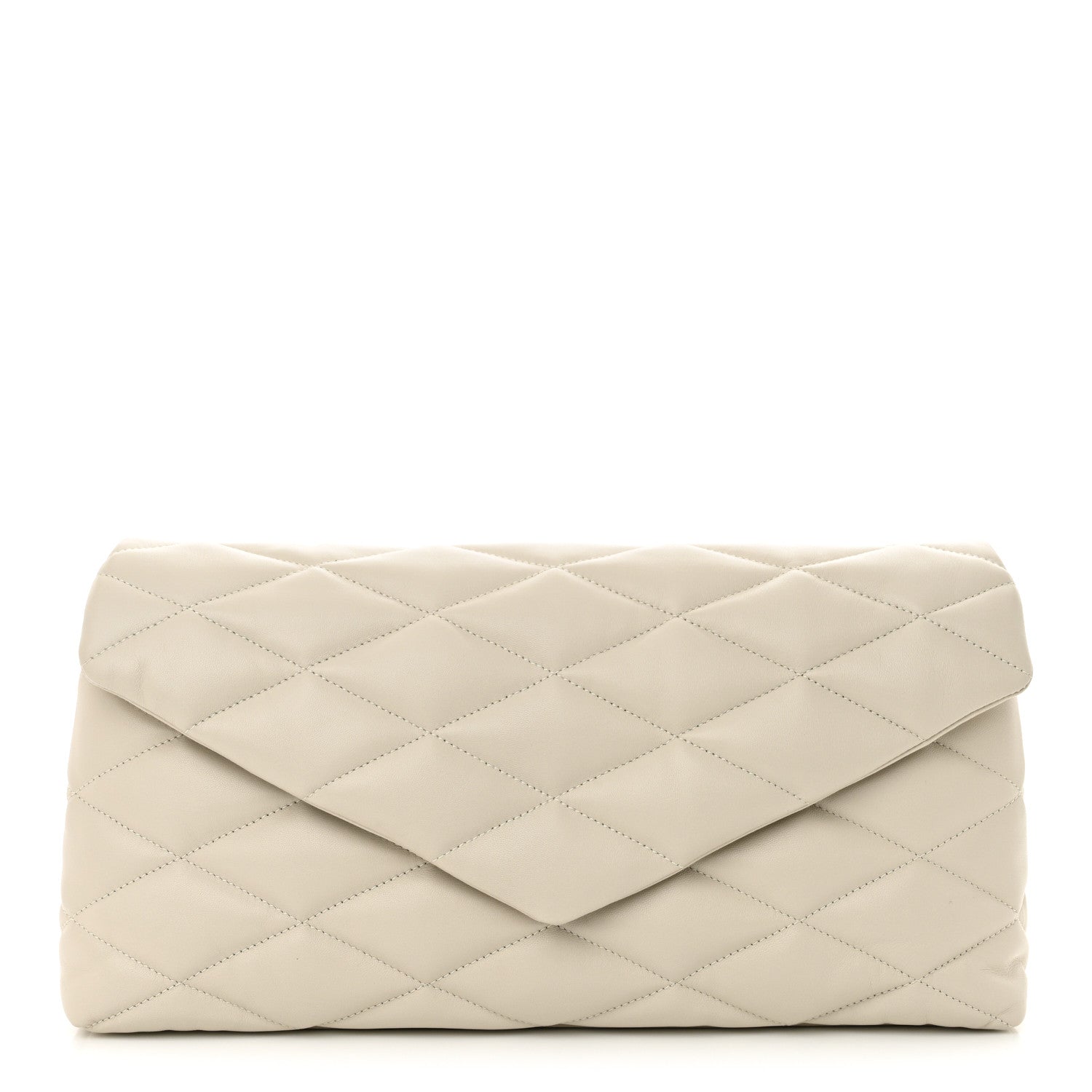 Saint Laurent Lambskin Quilted Sade Puffer Envelope Clutch 1 of 9