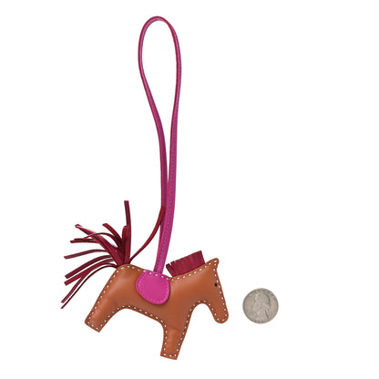 Hermes Milo Lambskin Grigri Rodeo Horse Bag Charm PM Gold Rubis Rose Poupre 2 of 4