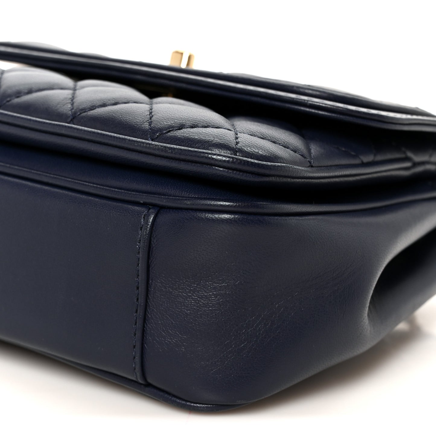 Lambskin Quilted Small Lovely Day Flap Dark Blue