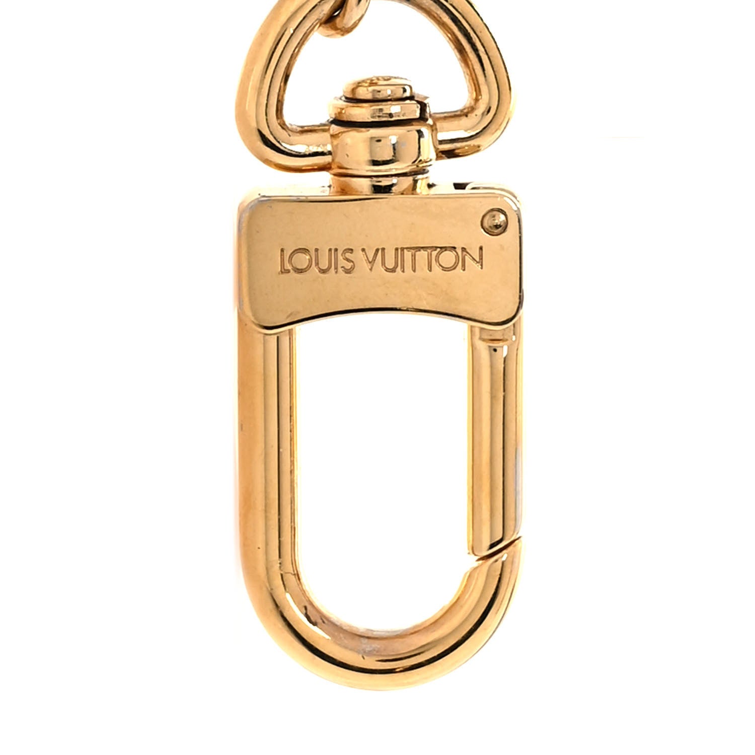 Louis Vuitton Brass Enamel Fleur De Monogram Bag Charm Chain Gold 4 of 4
