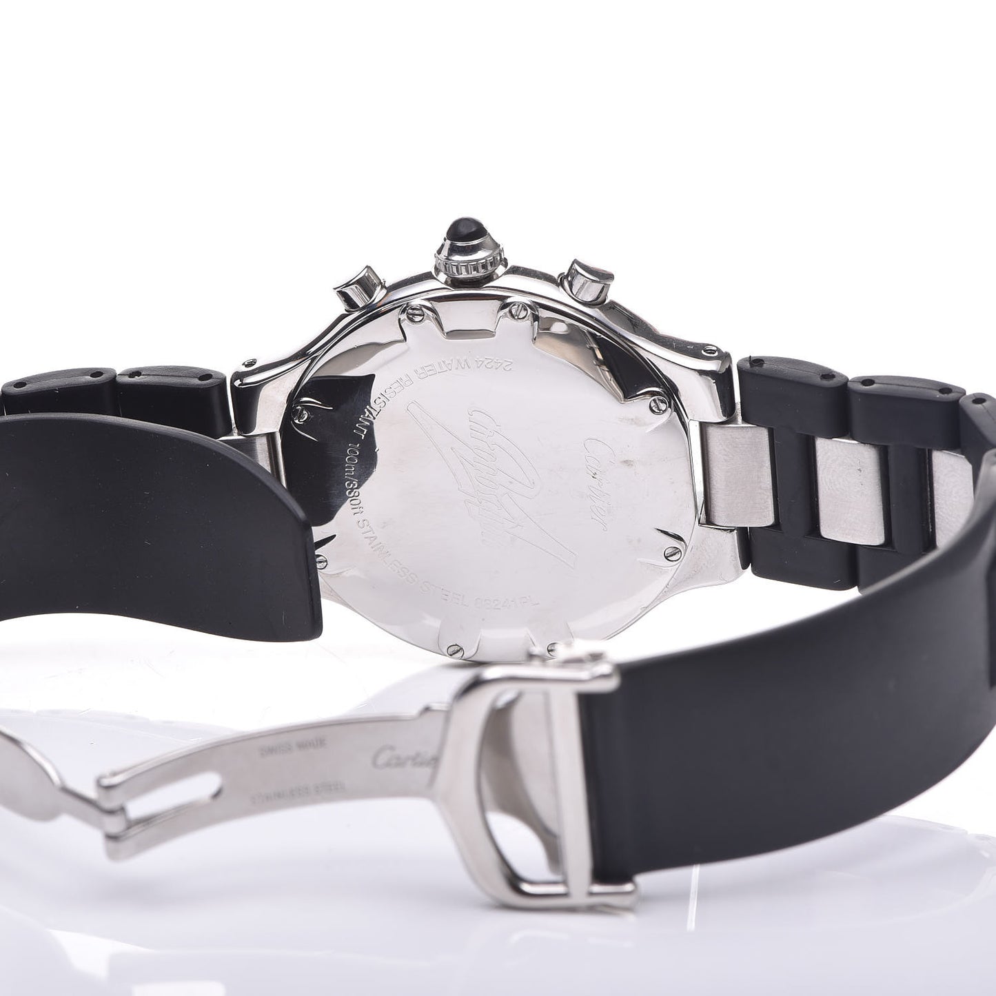 Stainless Steel Rubber 38mm Must 21 Chronoscaph Quartz Watch Black
