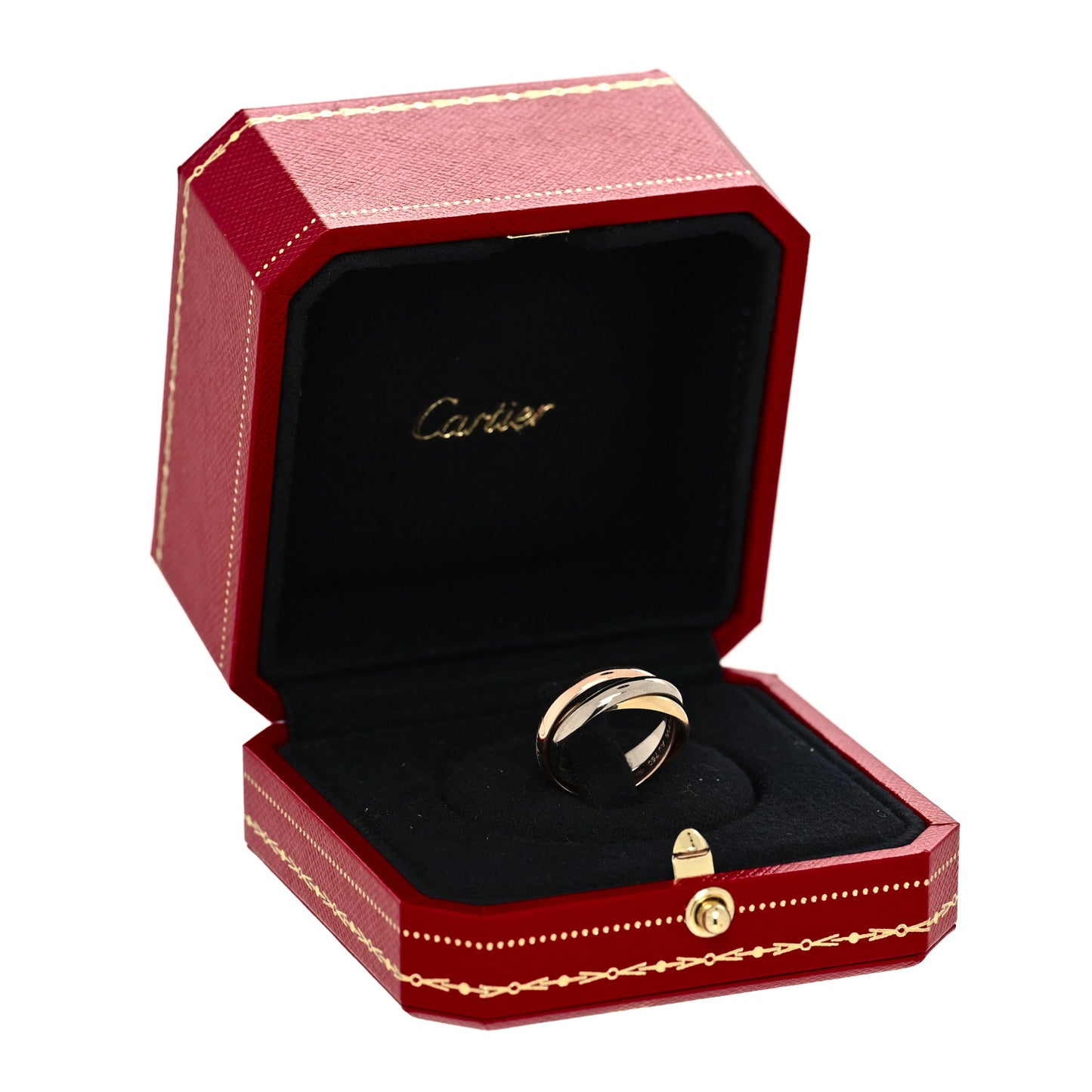 18K Pink Yellow White Gold Small Trinity Ring 50 5.25