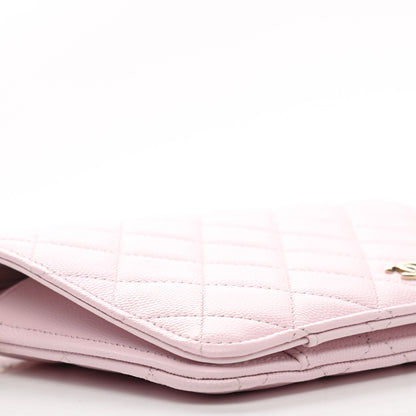 Chanel Caviar Stitched Wallet On Chain WOC Light Pink 9 of 12
