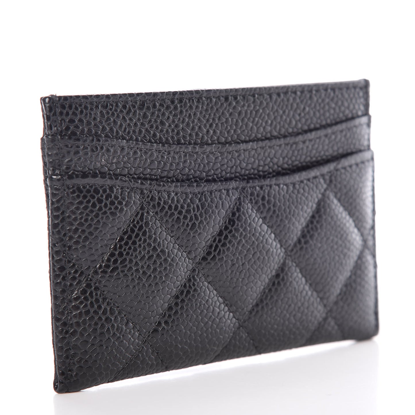 Caviar Quilted Card Holder Black