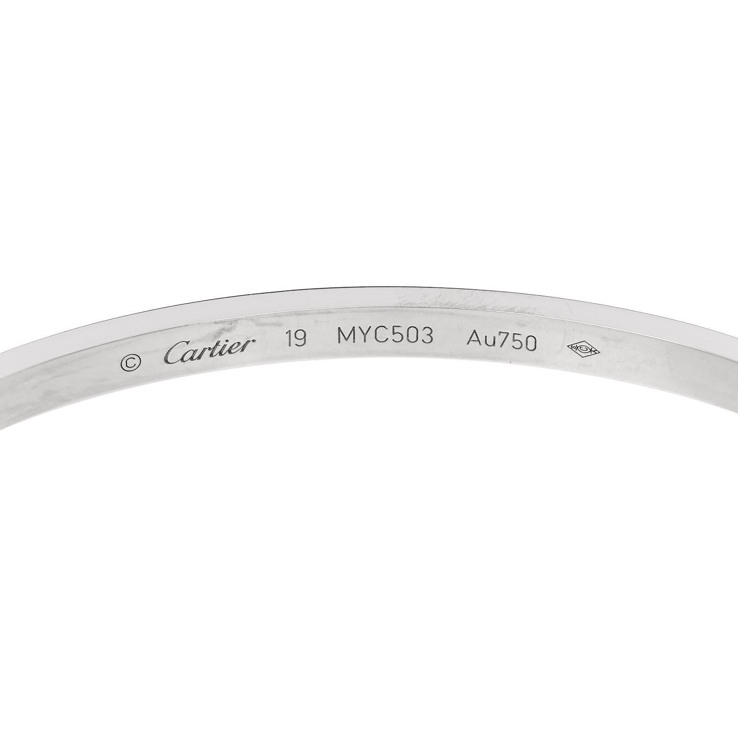 Cartier 18K White Gold Small LOVE Bracelet 19 6 of 8