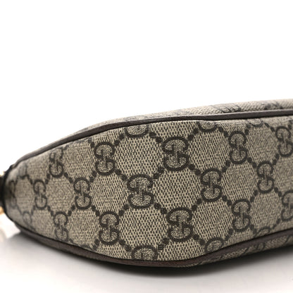 Gucci GG Supreme Monogram Textured Dollar Calfskin Small Ophidia Hobo Beige Ebony New Acero 7 of 9