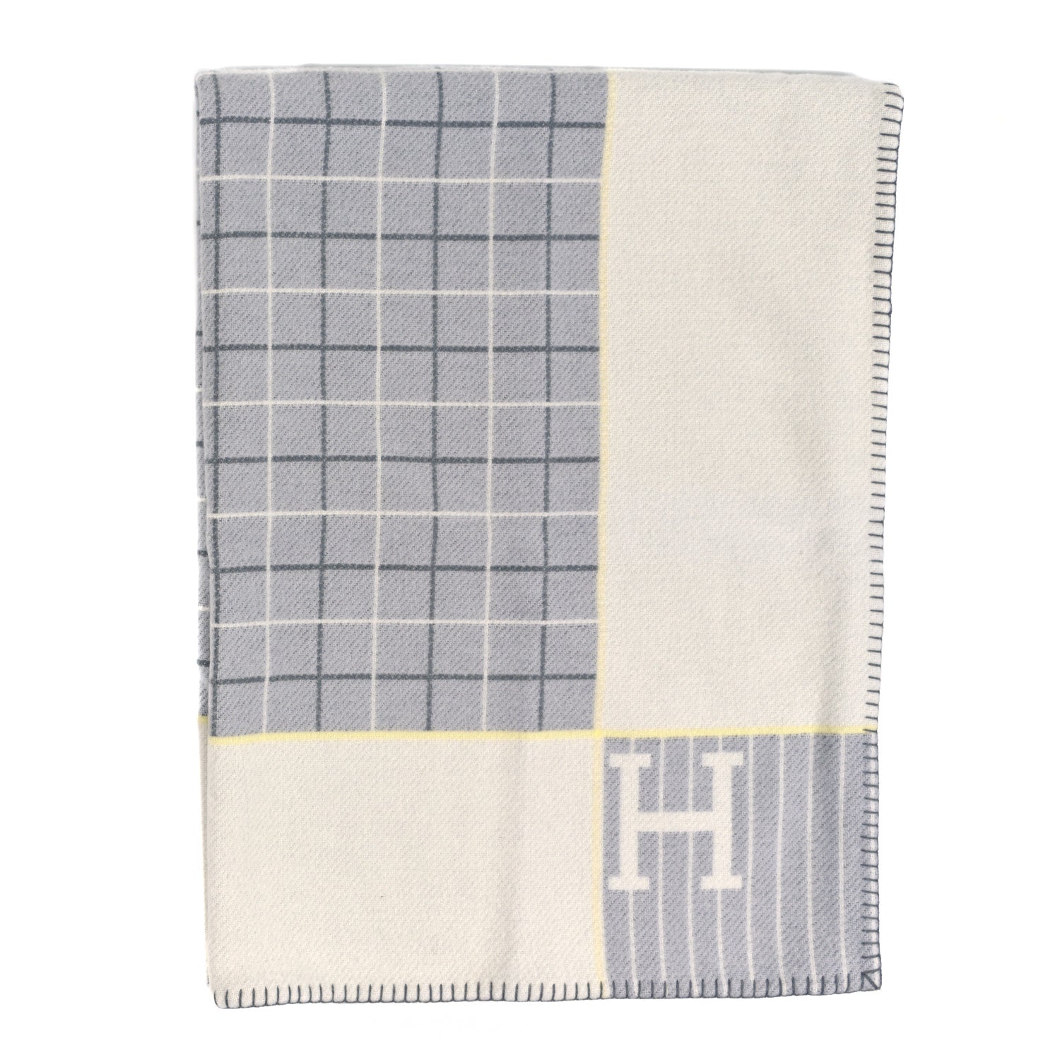 Hermes Wool Cashmere Avalon Cabriole Blanket Gris Perle 1 of 3