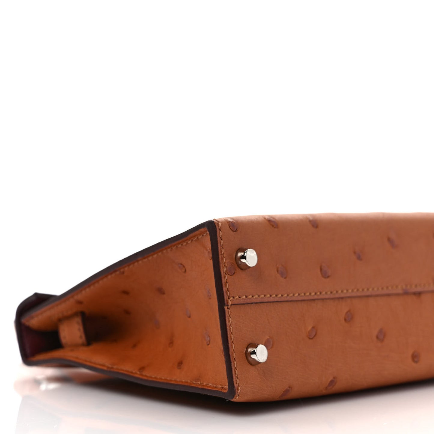 Ostrich Horseshoe Kelly Sellier Mini 20 Cognac Rouge H