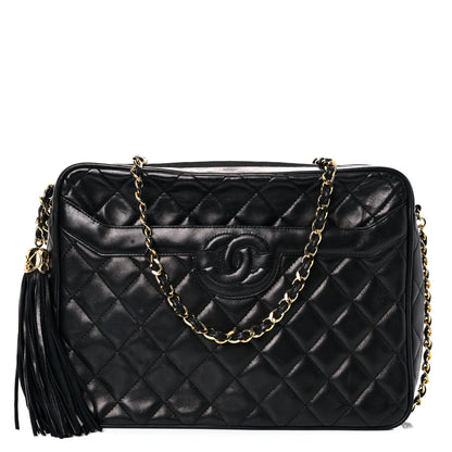 Chanel Lambskin Quilted CC Tassel Camera Case Black 1 of 20
