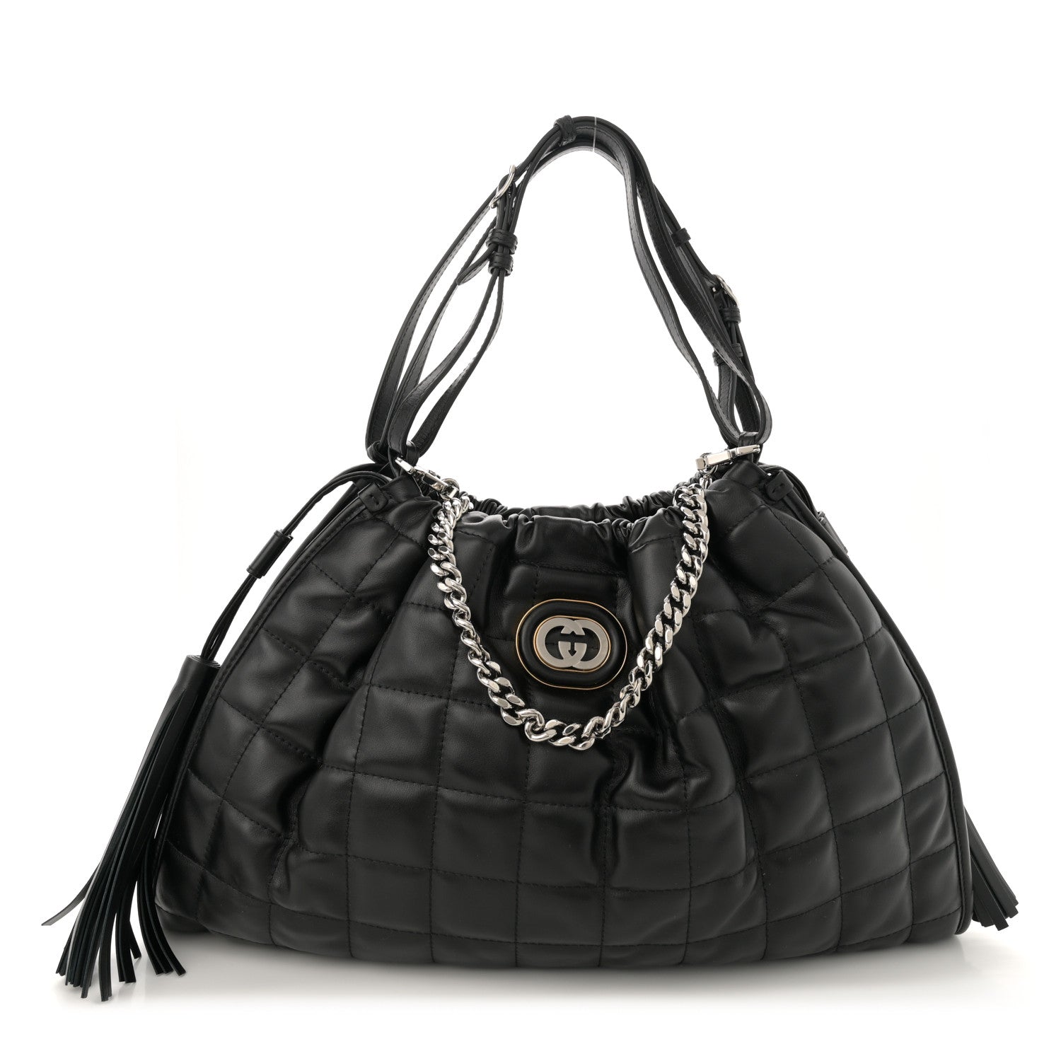 Gucci Calfskin Quilted Large Deco Tote Bag Black 1 of 10