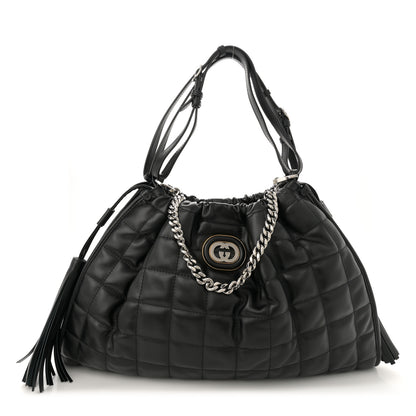 Gucci Calfskin Quilted Large Deco Tote Bag Black 1 of 10