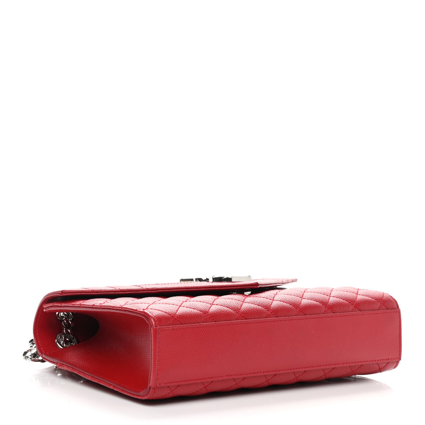 Grain De Poudre Textured Mixed Matelasse Triquilt Medium Monogram Satchel New Red