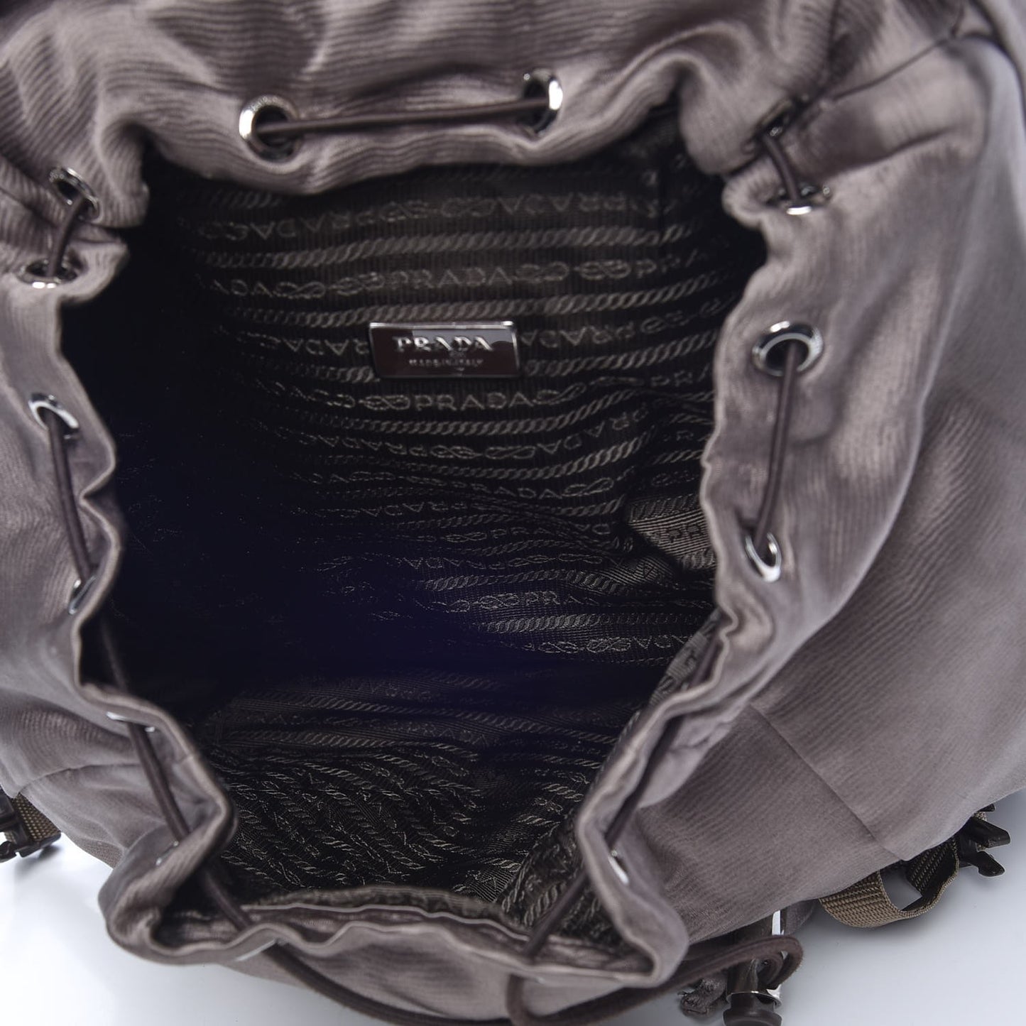 Satin Double Buckle Backpack Fumo