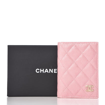 Chanel Iridescent Caviar Quilted Card Holder Wallet Rose Pink 16 of 16