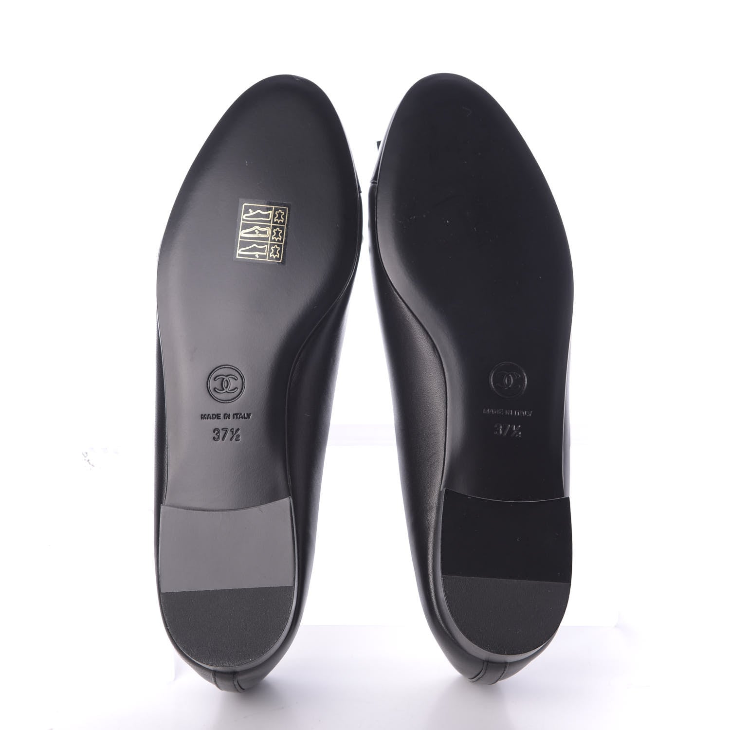 Chanel Lambskin Cap Toe Ballerina Flats 37.5 Black 6 of 11