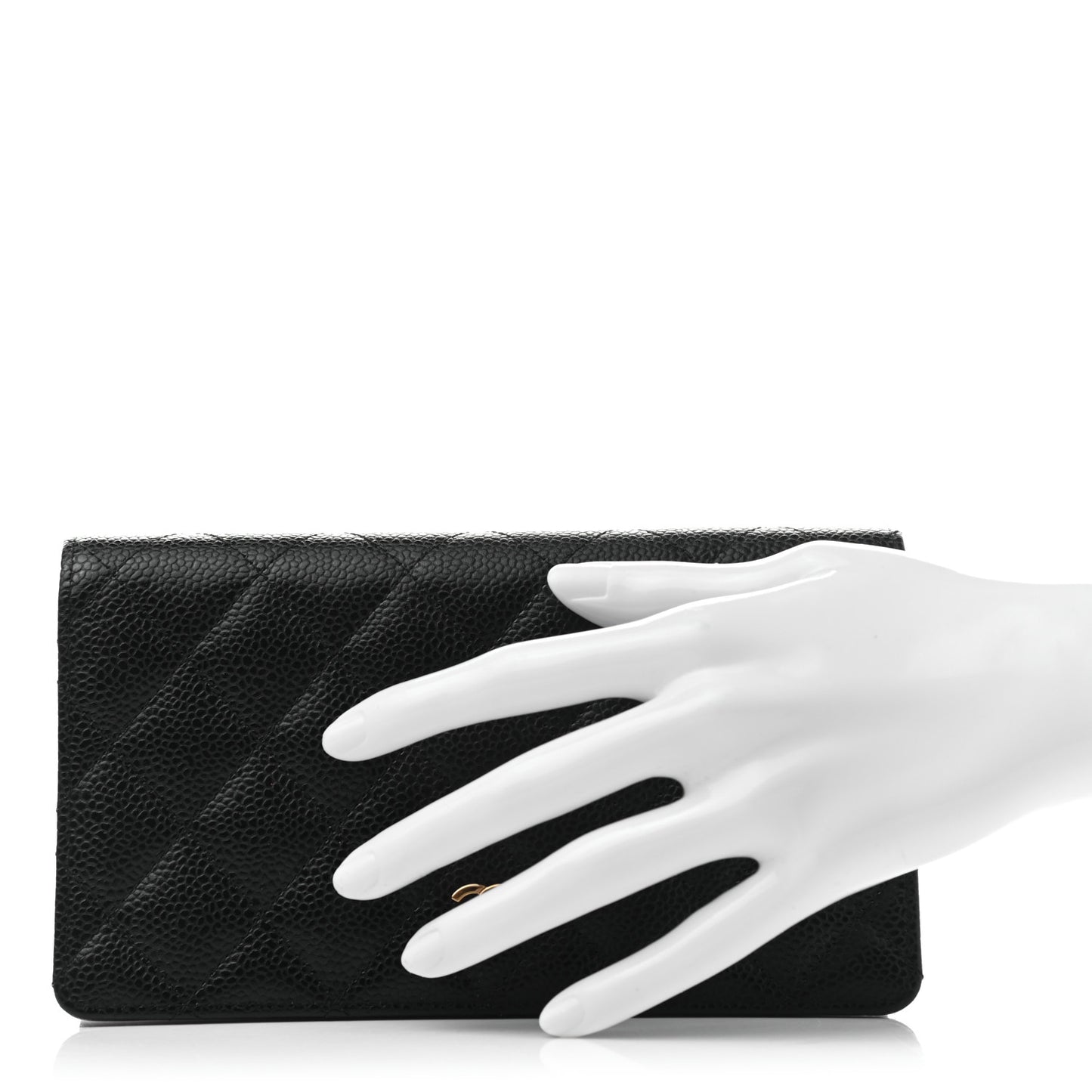 Caviar Quilted Yen Wallet Black