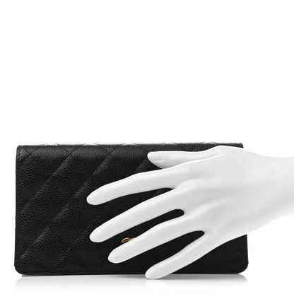 Chanel Caviar Quilted Yen Wallet Black 2 of 8