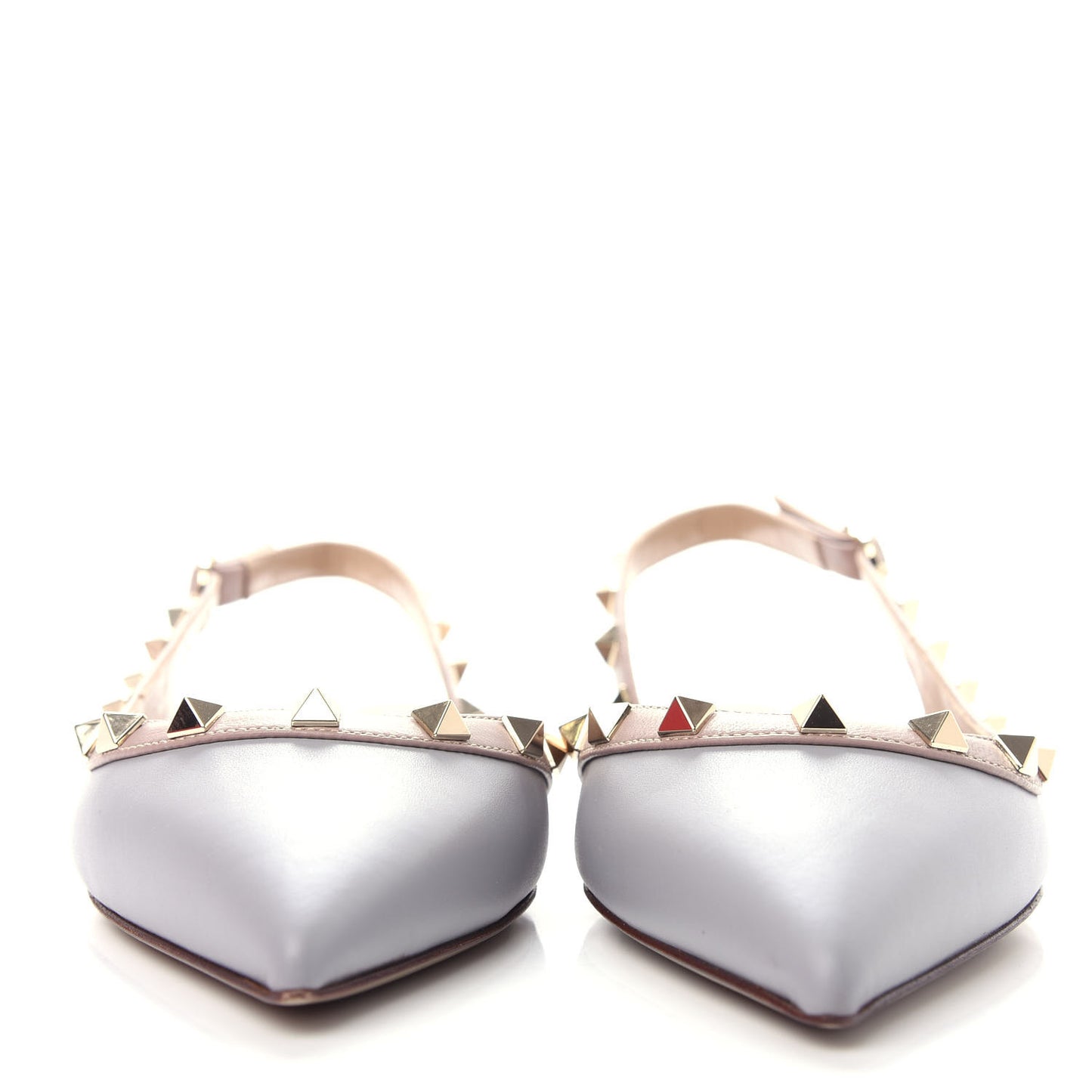 Nappa Rockstud Slingback Flats 36 Pastel Grey Poudre