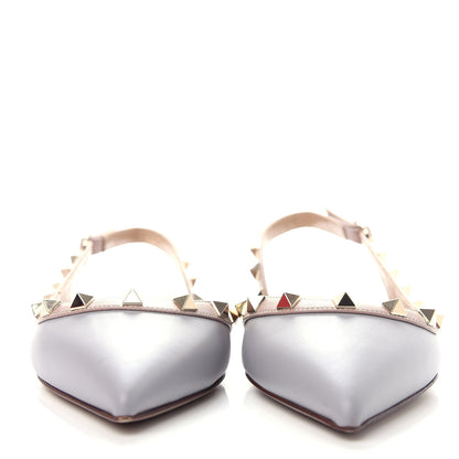 Valentino Garavani Nappa Rockstud Slingback Flats 36 Pastel Grey Poudre 2 of 11