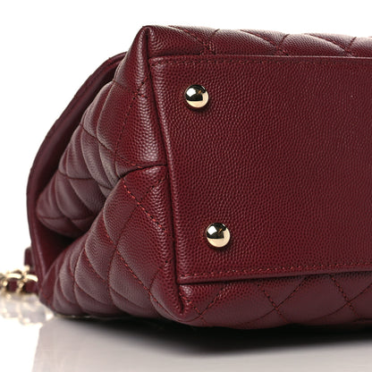 Chanel Caviar Quilted Small Coco Handle Flap Burgundy 8 of 9