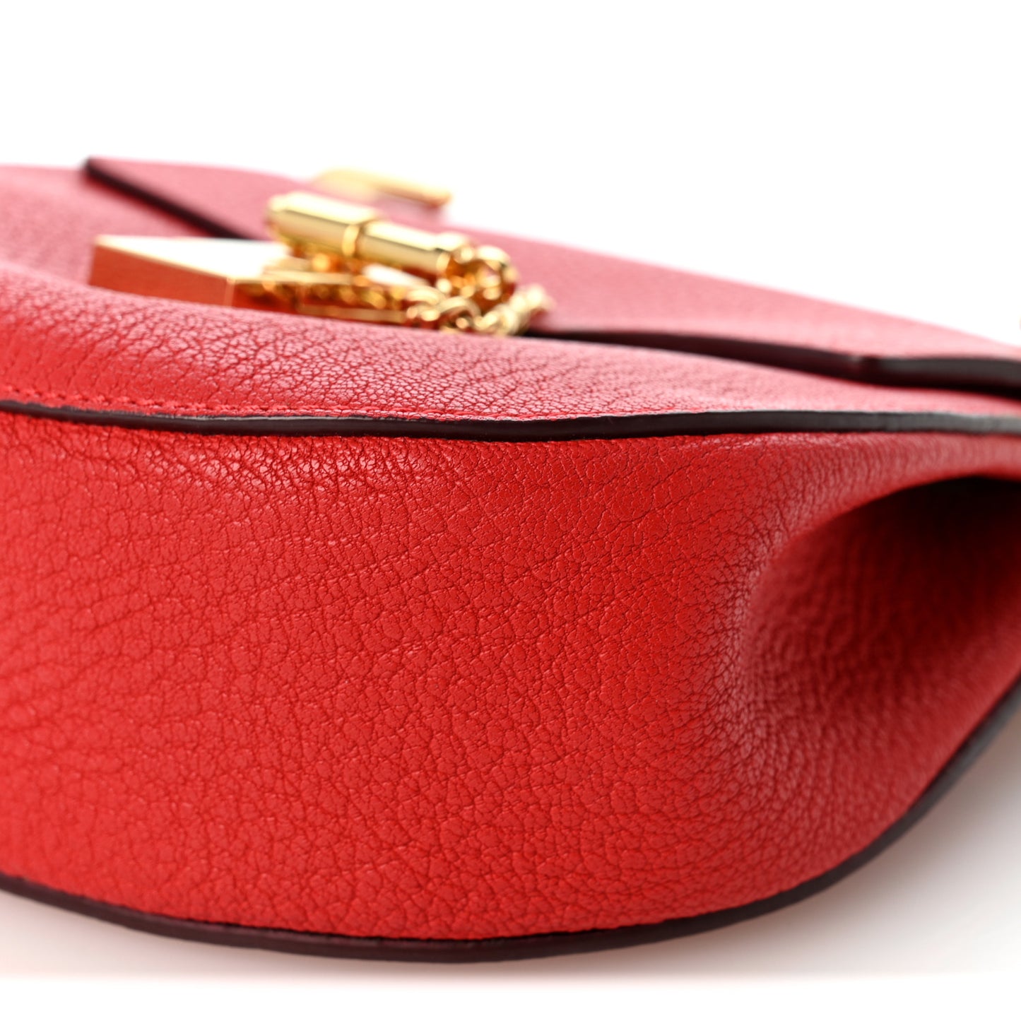 Grained Lambskin Drew Shoulder Bag Plaid Red