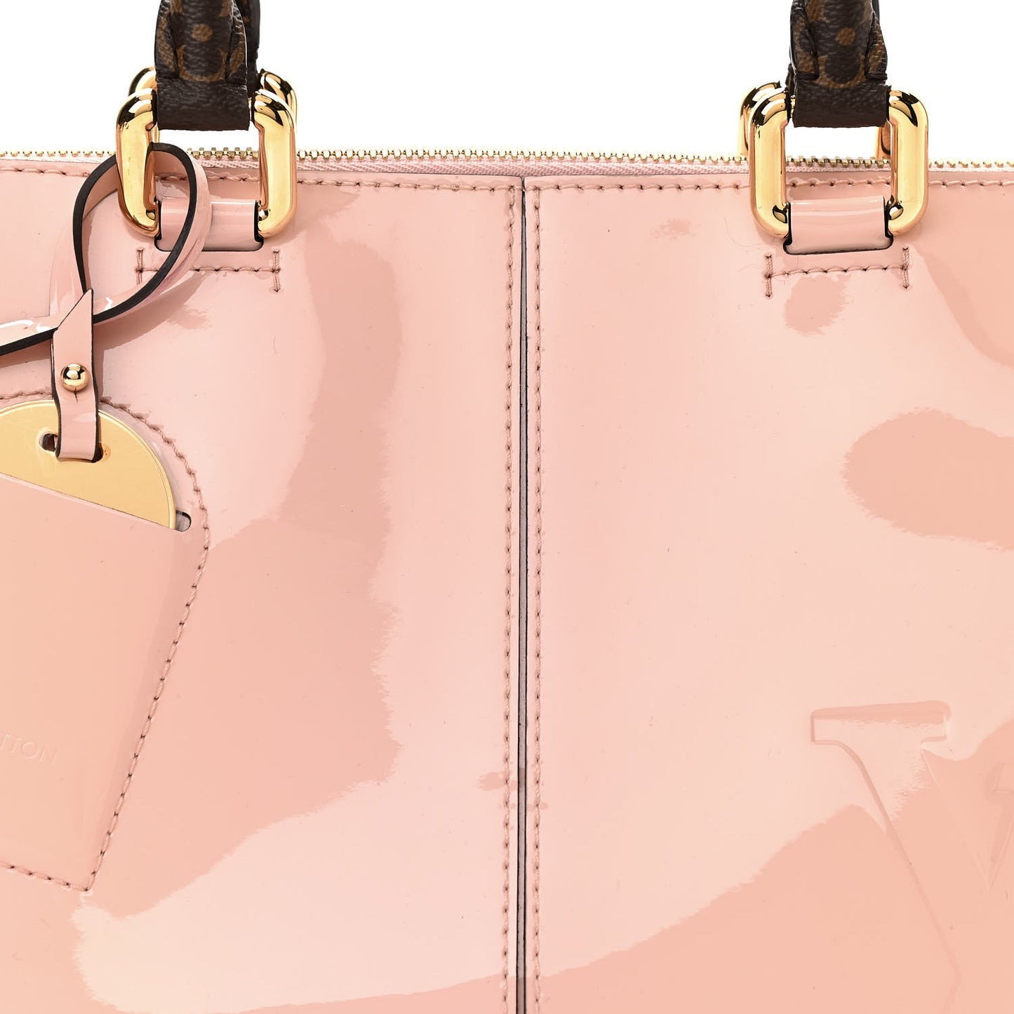 Patent Calfskin Miroir Tote Rose Ballerine